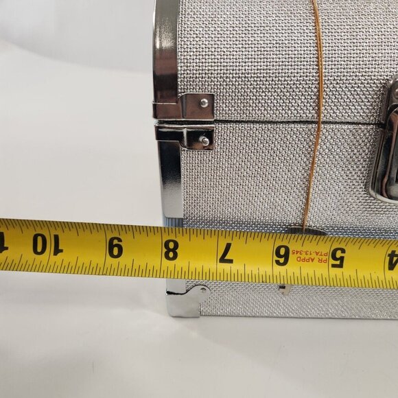 International Silver Co Metallic Vinyl Travel Case Metal Trim Hardshell w/ Box - Picture 12 of 15